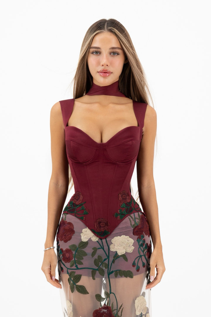 Dolchie Corset Maroon